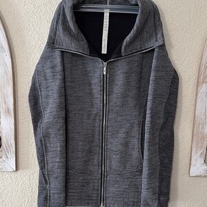 Lululemon Athletica Gray Zip-Up Jacket with High Collar